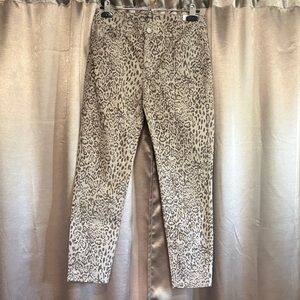 White House Black Market Leopard Print Ankle Jeans